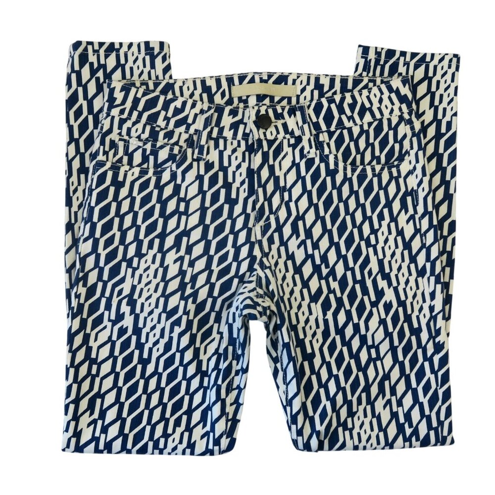 Joe’s Jeans High Water Ankle Pants Royal Diamond Blue White Size 25 - Picture 2 of 8